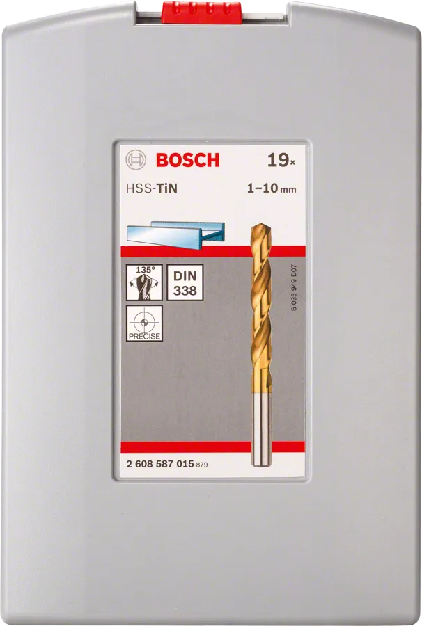 Bosch 19-piece ProBox metal drill bit set HSS-TiN (titanium coating) 1 - 10 mm