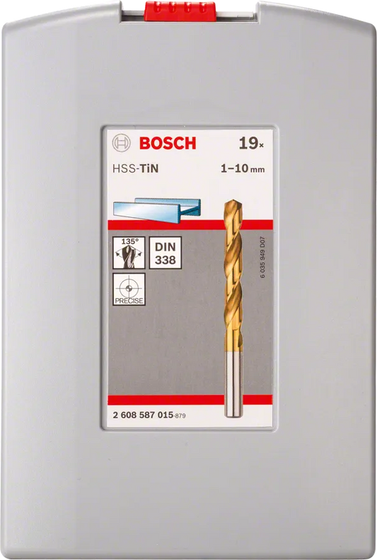 Bosch 19-piece ProBox metal drill bit set HSS-TiN (titanium coating) 1 - 10 mm