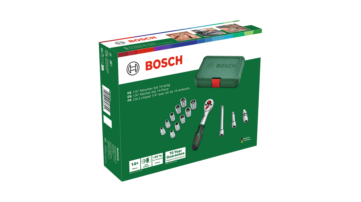 Bosch 1/4" Ratchet Set 14-Piece (10 Years Guarantee)