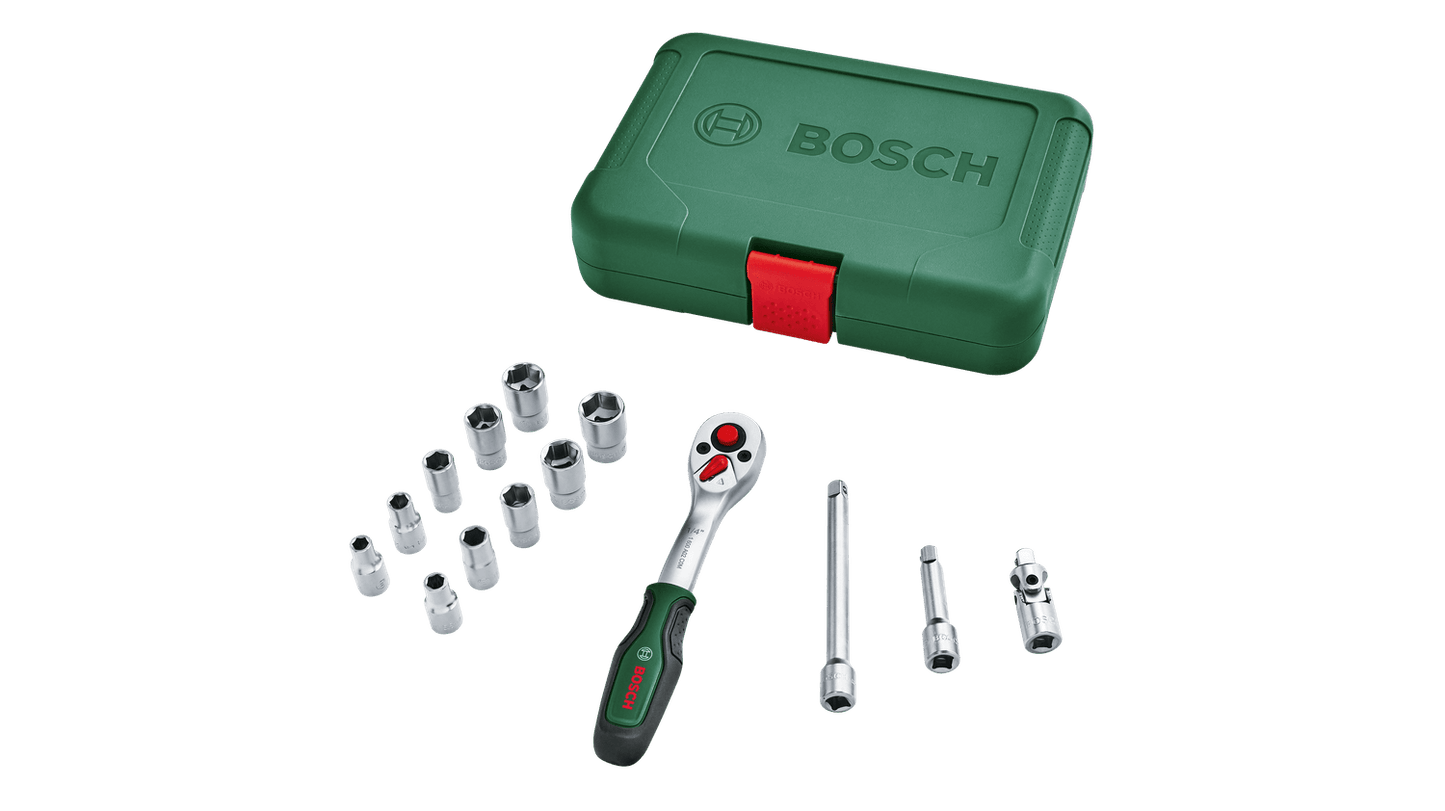 Bosch 1/4" Ratchet Set 14-Piece (10 Years Guarantee)