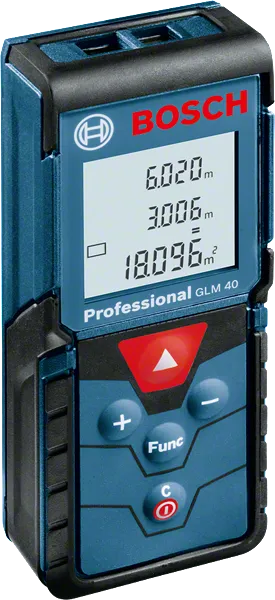 Bosch Laser Measure GLM 40, Range 0.15-40 m + 2 AA Batteries
