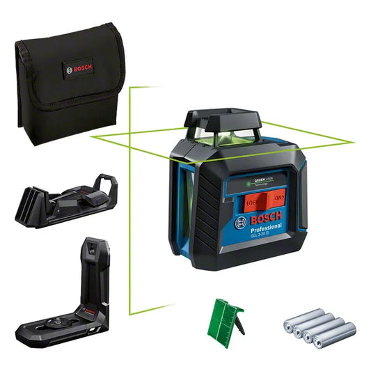 Bosch Line Laser GLL 2-20 G +4 AA Batteries + Mount