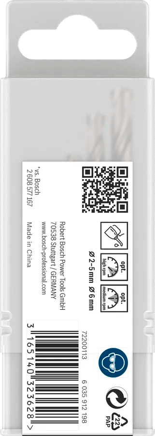 Bosch PRO Metal HSS-G Twist Drill Bit Set, 5 pcs
