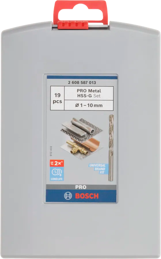 Bosch PRO Metal HSS-G Twist Drill Bit Set, 19 pcs