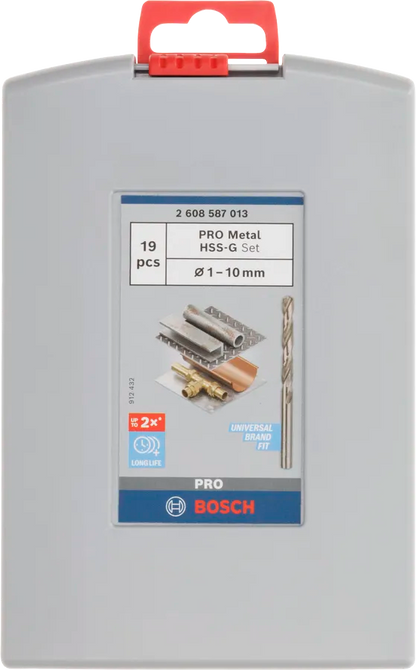 Bosch PRO Metal HSS-G Twist Drill Bit Set, 19 pcs