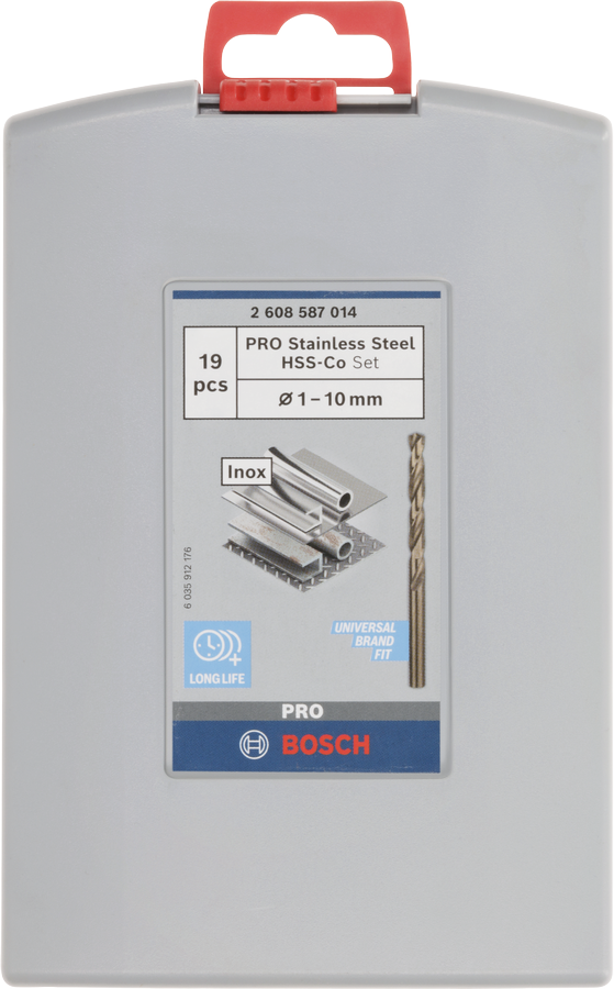 Bosch PRO Stainless Steel HSS-Co Twist Drill Bit Set 1-10 mm 19 pcs