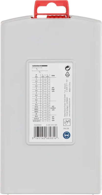 Bosch PRO Metal HSS-G Twist Drill Bit Set, 25 pcs