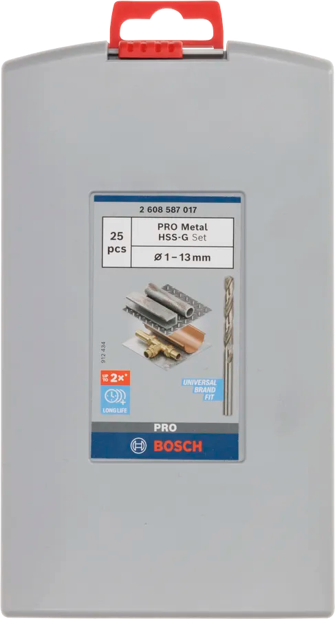 Bosch PRO Metal HSS-G Twist Drill Bit Set, 25 pcs