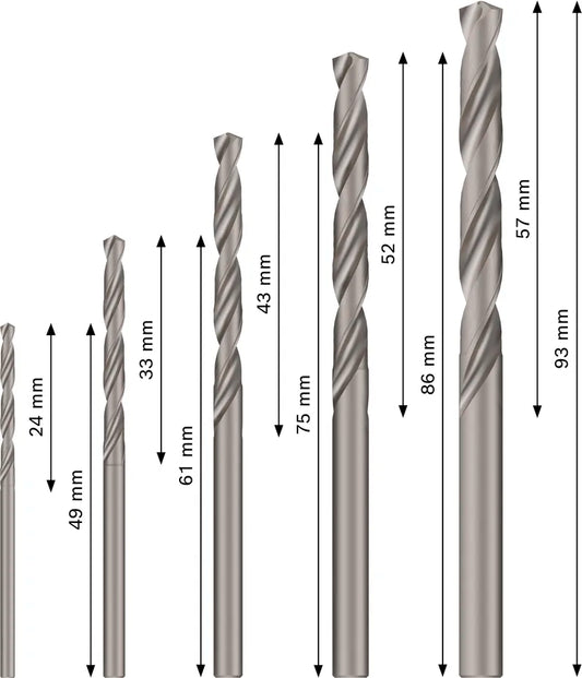 Bosch PRO Metal HSS-G Twist Drill Bit Set, 5 pcs