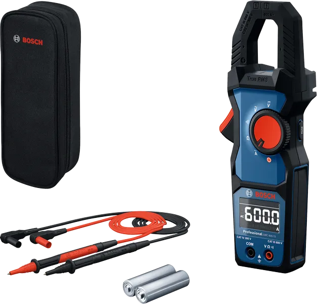 Bosch Clamp Meter GMC 600-15 + 2 AA Batteries + Pouch