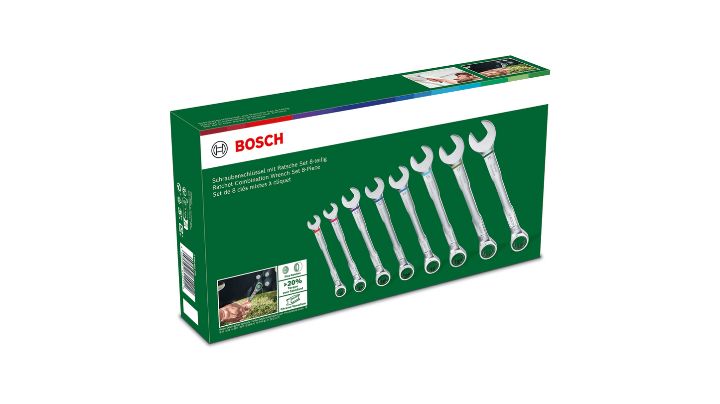 Ratchet Combination Wrench Set 8-Piece (10 Years Guarantee)