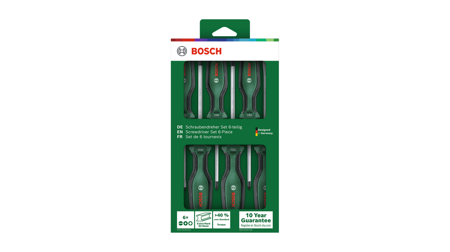 Bosch Screwdriver Set 6-Piece (10 Years Guarantee)